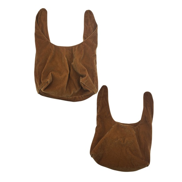 Merit Handbags - Lpt Of 2 MERIT Beauty corduroy tie bag knapsack makeup bag Brown